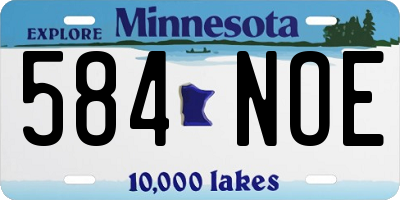 MN license plate 584NOE