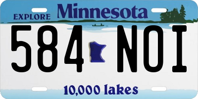 MN license plate 584NOI