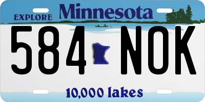 MN license plate 584NOK