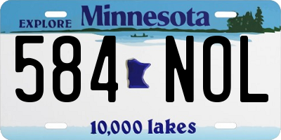 MN license plate 584NOL