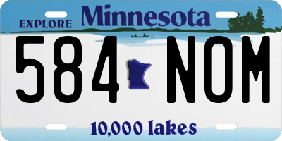 MN license plate 584NOM