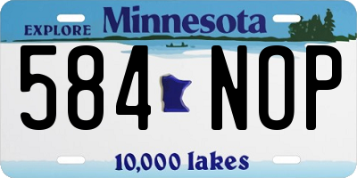 MN license plate 584NOP