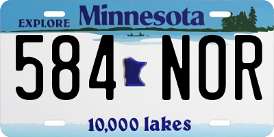 MN license plate 584NOR