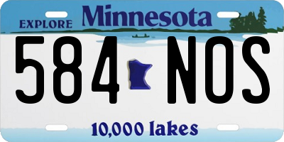 MN license plate 584NOS