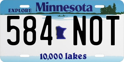 MN license plate 584NOT
