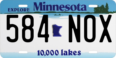 MN license plate 584NOX