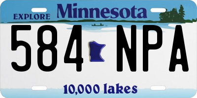 MN license plate 584NPA