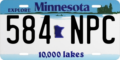 MN license plate 584NPC