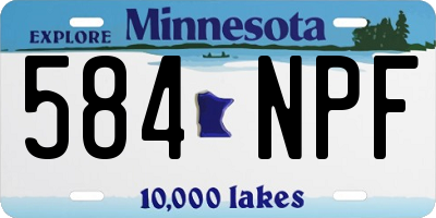 MN license plate 584NPF