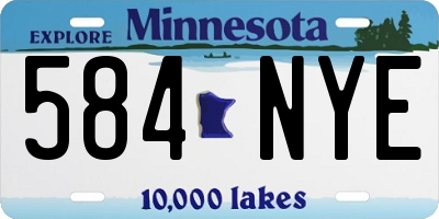 MN license plate 584NYE