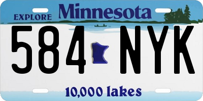 MN license plate 584NYK