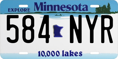 MN license plate 584NYR