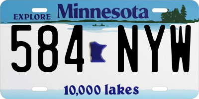 MN license plate 584NYW
