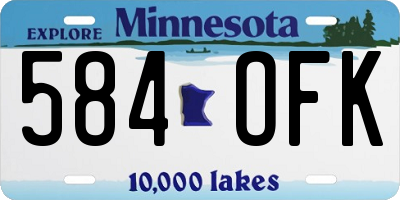 MN license plate 584OFK