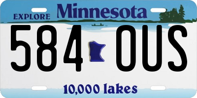 MN license plate 584OUS