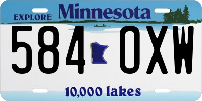 MN license plate 584OXW