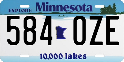 MN license plate 584OZE