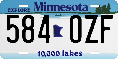 MN license plate 584OZF