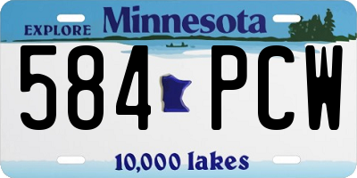 MN license plate 584PCW
