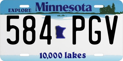 MN license plate 584PGV