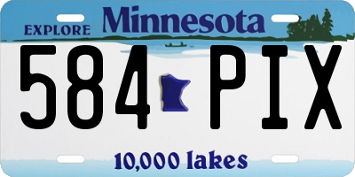 MN license plate 584PIX