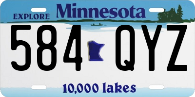 MN license plate 584QYZ