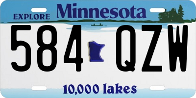 MN license plate 584QZW