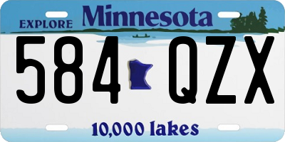 MN license plate 584QZX