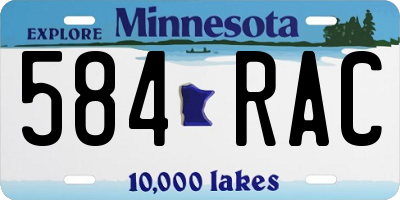 MN license plate 584RAC