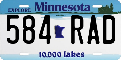 MN license plate 584RAD