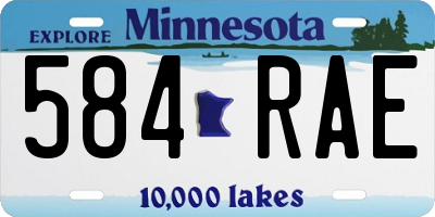 MN license plate 584RAE