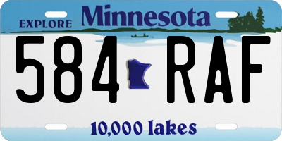 MN license plate 584RAF