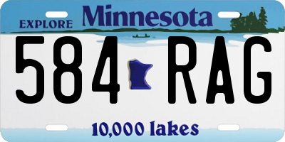 MN license plate 584RAG