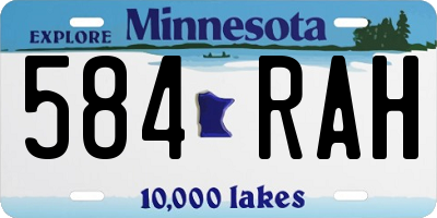 MN license plate 584RAH