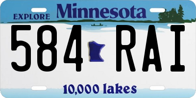 MN license plate 584RAI