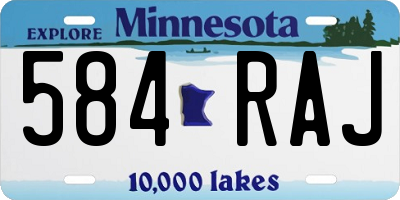 MN license plate 584RAJ