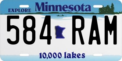 MN license plate 584RAM