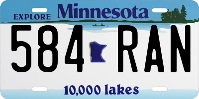 MN license plate 584RAN
