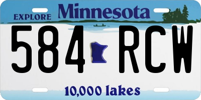 MN license plate 584RCW
