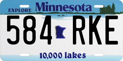 MN license plate 584RKE