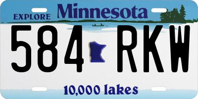 MN license plate 584RKW