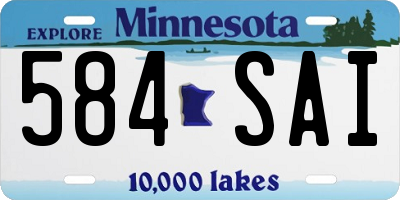 MN license plate 584SAI