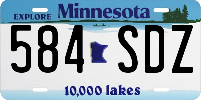 MN license plate 584SDZ