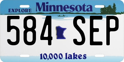 MN license plate 584SEP