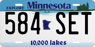 MN license plate 584SET