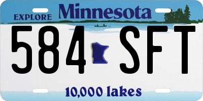 MN license plate 584SFT