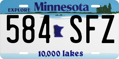 MN license plate 584SFZ