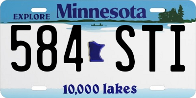 MN license plate 584STI