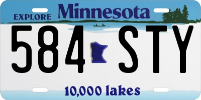 MN license plate 584STY