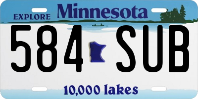MN license plate 584SUB